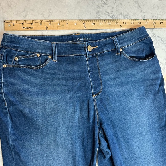 Chico’s sz 1 Platinum Jegging sz 12 Dark Wash High Rise Skinny Jean Pants Women - Picture 6 of 10